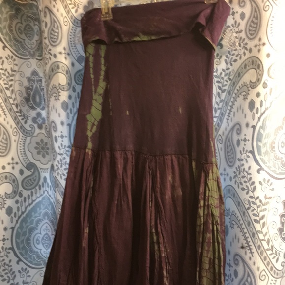 Tie dyed purple strapless sundress M boho - Picture 3 of 6